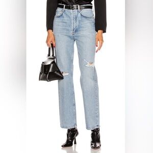 Agolde 90s High Rise Loose Jeans Size 27 Blue Loose Fit Organic Cotton Denim